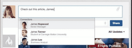 Taggare su Linkedin: ecco come si presenta la nuova schermata aggiornamenti